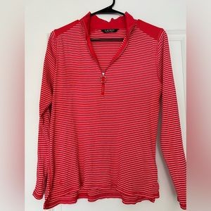Lauren by Ralph Lauren long sleeve red striped women’s shirt- (Small)